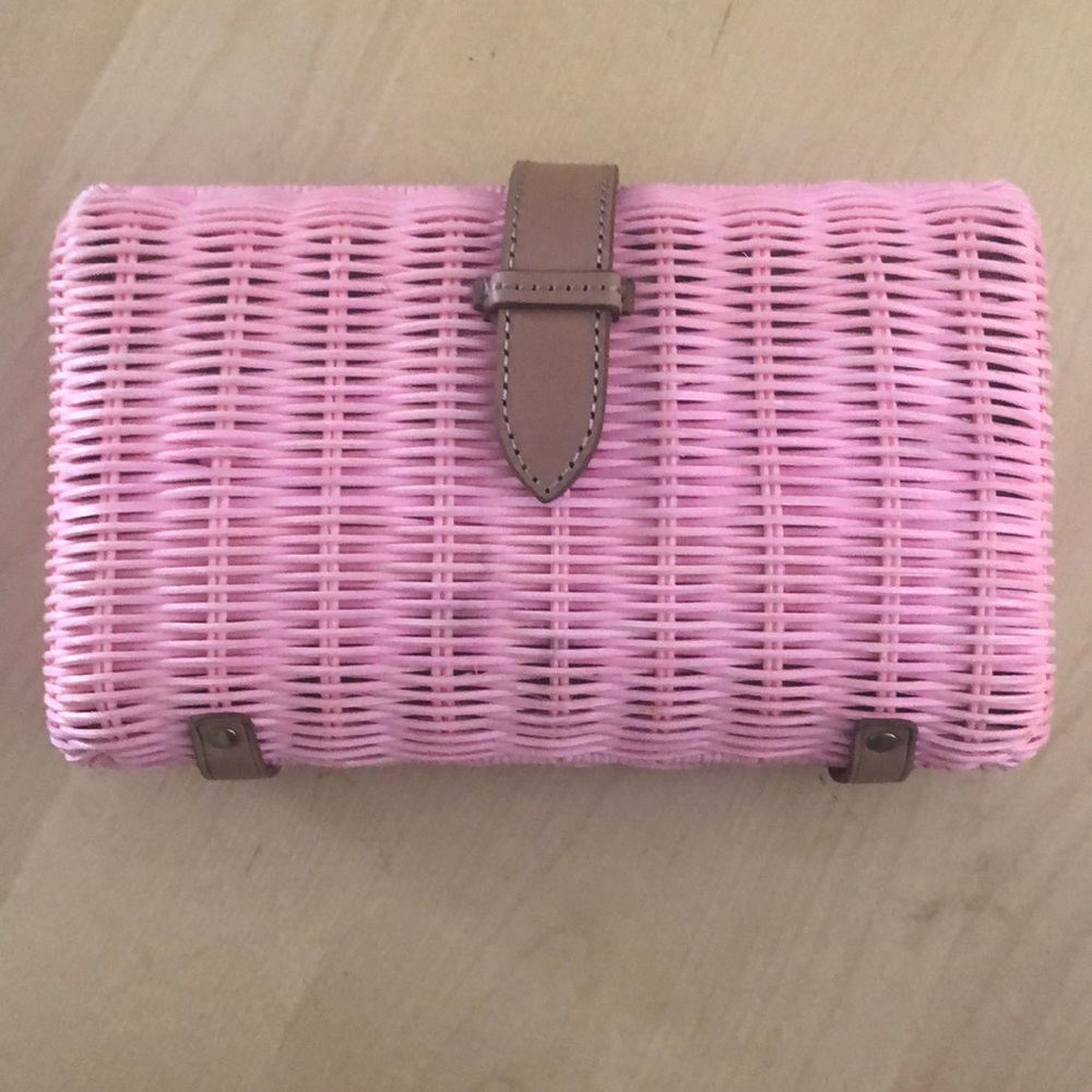 Brand New with Tags JCrew Rattan pink clutch